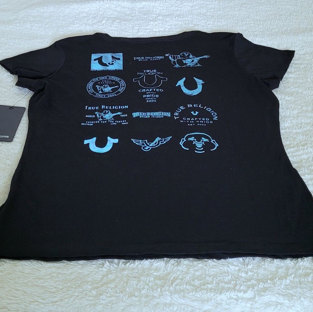 True Religion🙏 Logo Icons Slim Fit V-Neck Tee👕 - NWT - Picture 14 of 16